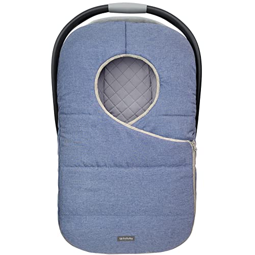 Image of liuliuby Winter Baby Car Seat Cover - Cold Weather Insulated Carseat Bunting Bag/Blanket Accessories for Newborn & Infant - Keeps Babies Warm and Cozy - Carrier Canopy for Boys & Girls (Blue)