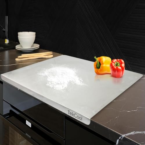Image of TEKCOOL Large Countertop Stainless Steel Chopping Board for Kitchen,Fruit and Vegetable Cutting & Chopping Board (Size 41CM X 31CM)?