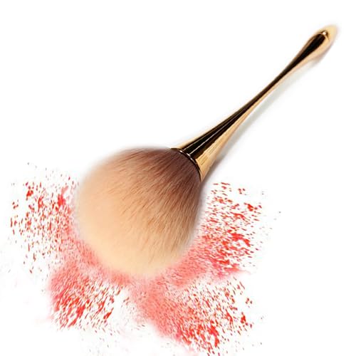 Juego de brochas de maquillaje profesional, base de polvo grande, rubor y pincel mineral para uso diario (oro rosa)