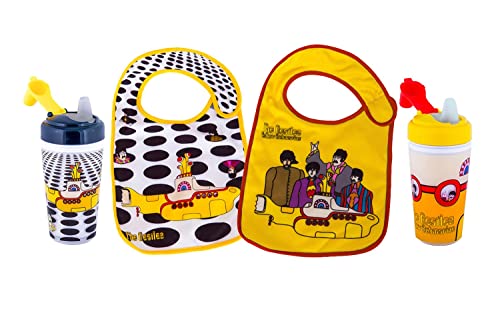 daphyls The Beatles Baby Feeding Gift Set with Sippy Cups and Bibs