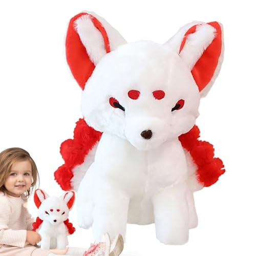 Generisch Peluche de zorro de cola de nueve - Lindo animal almohada para dormir | Peluche de zorro, regalo de vacaciones de cumpleaños para niños y adultos, muñeca de anime, decoración de dormitorio
