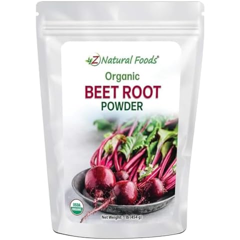 Z Natural Foods Organic Beetroot Powder, Nutrient-Packed Red Superfood Powder, Perfect for Smoothies, Juice, Drinks, and Recipes, Vegan, Non-GMO, Gluten-Free, 1 lb Cover