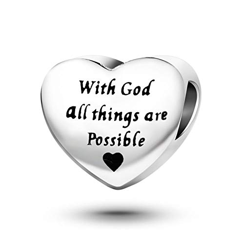 MiiFort Encantos de religión de corazón de amor de Gilrs para mujeres, Isaiah Matthew, versículos de la Biblia, Ángel Jessus, Zirconia cúbica, Circonita cúbica