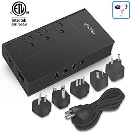 220V to 110V Converter, 1875W Voltage Converter for International Travel, Step Down Converter with 5 Universal Travel Adapter for UK/AU/US/EU/IT by JIACHAN
