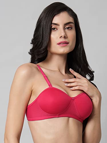 Image of Imsa Moda Women's Cotton Blend Lightly Padded Wirefree T-Shirt Bra Combo