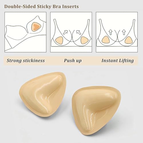 Image of DEPOVOR Ultra Boost Inserts Double-Sided Adhesive Pads Sticky Bikini Padding Inserts for Sports Bra Swimsuit