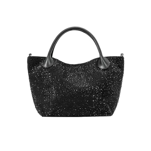 Canvas Rhinestone Women Tote Bag For Work Dumpling Pouch Bag Top Handle Satchel Bag Large Shoulder Handbag And Purse