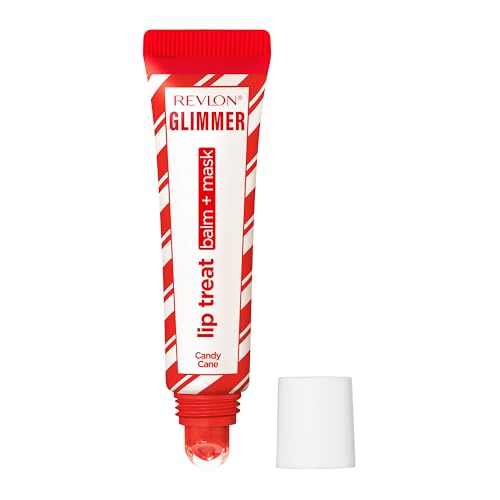 Image of Revlon Glimmer Lip Treat Balm + Mask, 012 Candy Cane, 0.4 fl oz | Overnight peptide lip treatment. Doubles as daily balm & all-night lip mask. Hydrates for softer, plumper-looking lips.