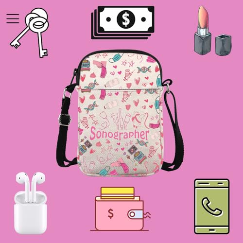 TSOTMO Ultrasound Sonography Tech Gift Sonographer Crossbody Bag Graduation Gift for Radiology Sonographers3