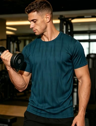 Image of APTRO Men's Workout Shirts Quick Dry Athletic Gym T-Shirts - Moisture Wicking Short Sleeve Performance Running Tees for Men