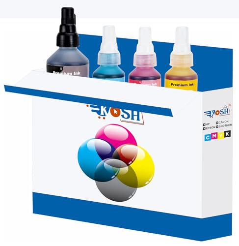 Image of KOSH BTD60 BT5000 Refill Ink Compatible for Brother DCP-T300 T310W T500W T520W T220 T700W T420W T425W T426W T428W T720DW T725DW T820DW T810W T910DW T920DW Printers (4, Black Cyan Magenta Yellow)