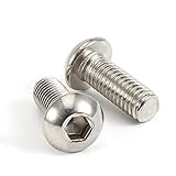 Ochoos 50pcs Button Head Hex Socket Screws M6 Round Head Bolts Mushroom Head Bolt Stainless Steel 304 - (Dimensions: M6x8 mm)
