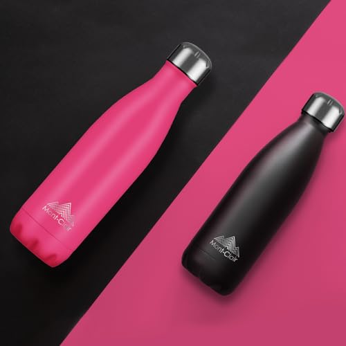 Image of Mont-Clair Stainless Steel Water Bottle, Vacuum insulated - BPA Free, 12h Hot & 24h Cold Drinks, Metal Water Bottle 25 oz Leakproof, Ideal for Adult, Kids, Running - Berry Pink