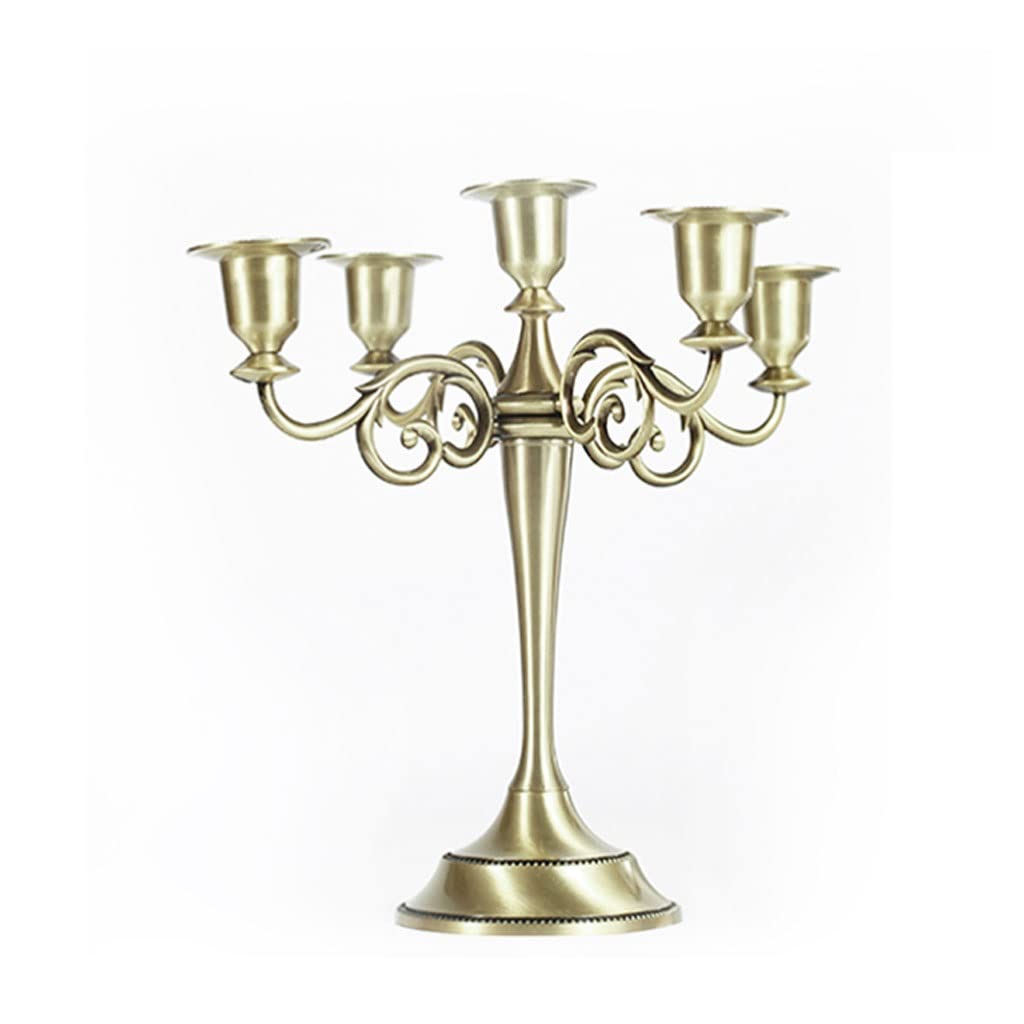Świeczniki Świecznik Nordic Stop Cynkowy Świecznik Uchwyt Metalowy Świecznik Na Party Wesela Świece Świece Kolacje Romantyczny Home Candelabrum Stojak na świece świeczników(Bronze,Five heads)