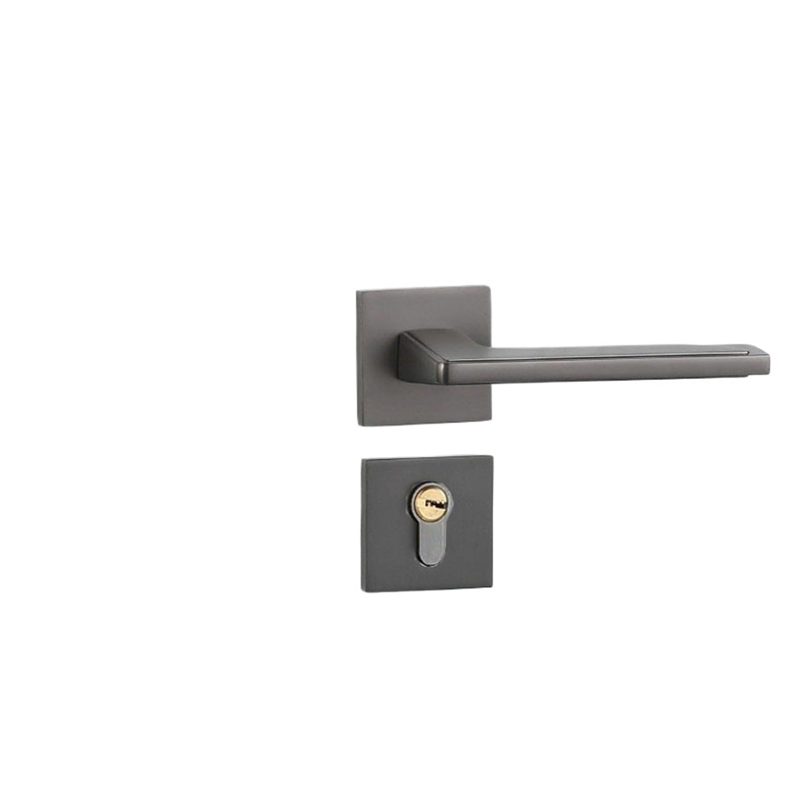 ZONSHJDKR Aluminum Alloy Split Lock Thickened Solid Wood Door Handle Magnetic Silent Modern Simple(Gun Gray 58 Silent)