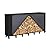 Werphwoods 8ft Outdoor Firwood Rack, Adjustable Firewood Storage Rack, Heavy Duty Firewood Rack Outdoor with Cover, Fireplace Wood Pile Storage Stacker Organizer, Black