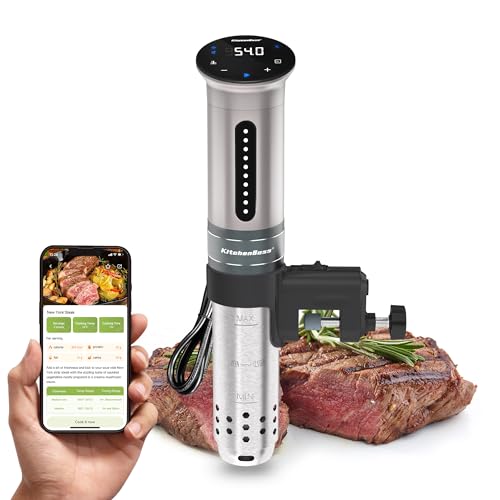 KitchenBoss Sous Vide Roner: Wi-Fi Cucina a Bassa Temperatura Silenzioso Circolatore Termico 1100W LED