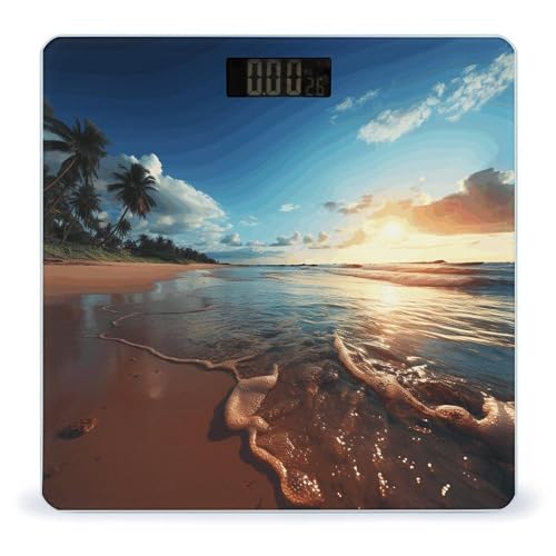 Báscula de baño digital Beach Sunset con pantalla LCD miniatura 1