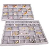 SIMPLE JOY® PAX50 Schmuckeinsatz; Schmuck Organizer für Ikea PAX Kleiderschrank; Schmucktablett ersetzt Schmuckkasten Schmuckschatulle Schmucklade, Silber Grau, Samt Velours