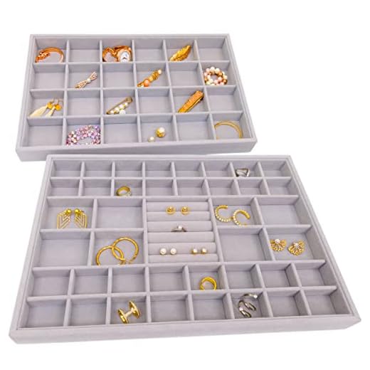 SIMPLE JOY® PAX50 Schmuckeinsatz; Schmuck Organizer für Ikea PAX Kleiderschrank; Schmucktablett ersetzt Schmuckkasten Schmuckschatulle Schmucklade, Silber Grau, Samt Velours