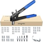 eSynic Rivnut Tool Kit 10 Inch Rivet Nut Gun Set Hand Nut Riveter Steel Heavy Duty Riv Nut Gun With 5Pcs Mandrels & 80Pcs Threaded Rivnuts Metric M3 M4 M5 M6 M8 Perfect for Metalwork, Repairs etc