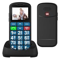 Telefono Cellulare per Anziani, Facile da Usare con Tasti Grandi, Volume Alto, Funzione SOS, Doppio...
