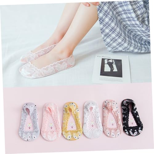 6pairs Girls Ankle Socks Lace Socks for Boys and Girls Ultra Low Cut Random Color3