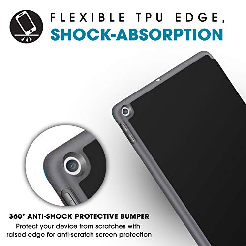 Image of GRIPP Tux Slim case pu Leather & Lightweight Protection with Smart flip Multi Angle Stand Transparent Back Cover for ipad pro (iPad Mini 5 & 4 - Black)