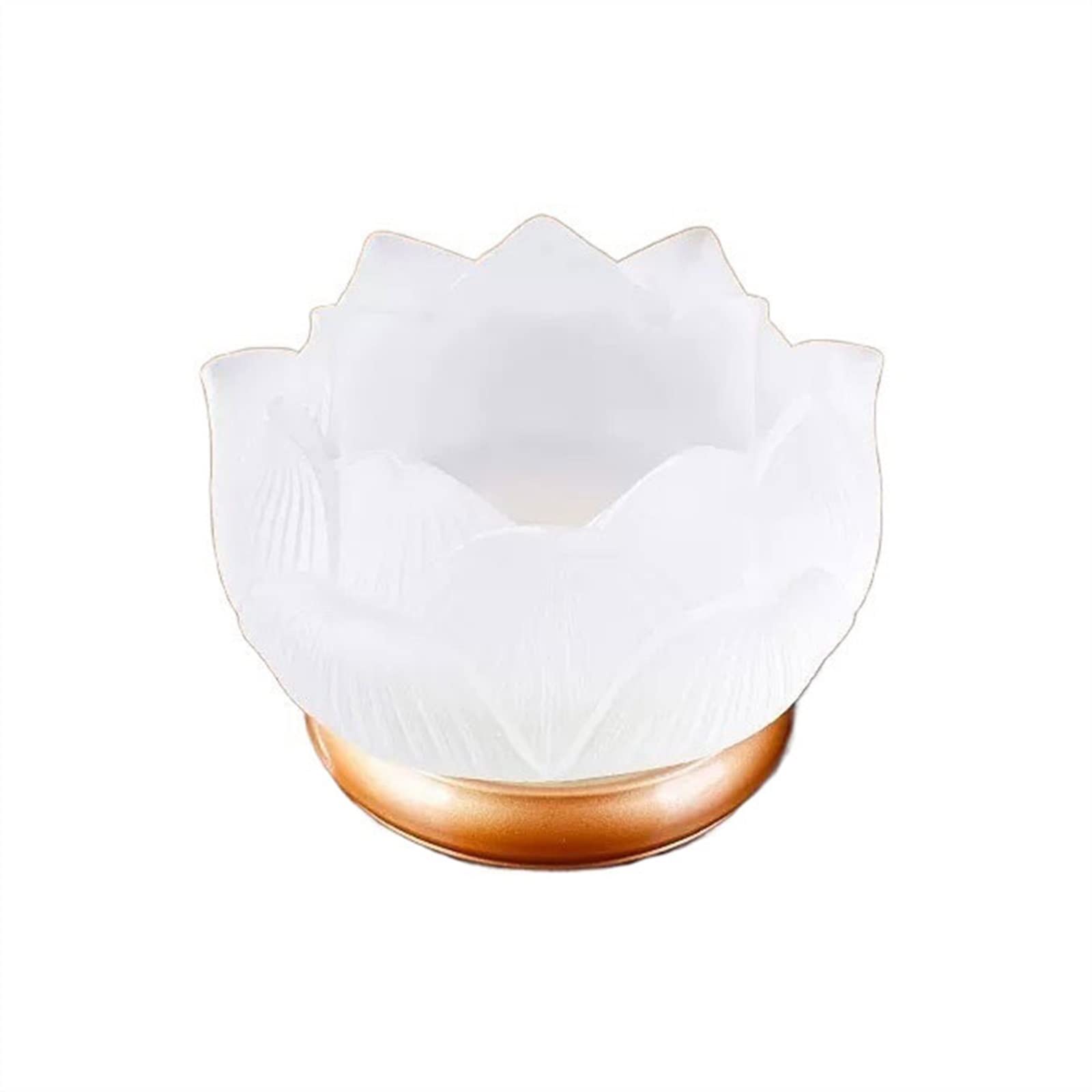 Candelabra Glazed Lotus Candlestick Household Decoration Ornaments Candle Holder Offering Lamp Decorate(White)