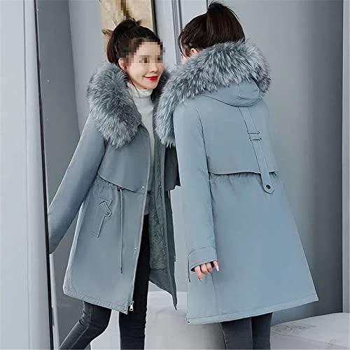 Vogrtcc Women Down Cotton Coat Winter Warm Parka Overcoat Hooded Fur Collar Jacket Casual3