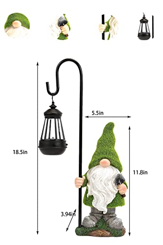 Reyiso 12In Solar Outdoor Gnomes Garden Statues Clearance - Funny Garden Gnome Statue With Solar Lights - Outdoor Garden Decorations - Spring Decor For Patio Yard Lawn Porch - Unique Gnomes Gifts #TOP1