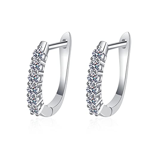 Boucles d'oreilles créoles moissanite en argent 925 pour femme