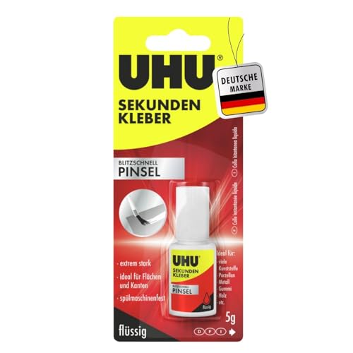 UHU Sekundenkleber extra stark mit Pinselapplikator | 5g Kleber...