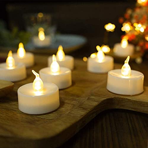 Image of One94Store Plastic Decor Tealight Mini Led Candles, Led Tealight Candle, Ultra Bright Amber Yellow Light Flameless & Smokeless Candles (Set of 24 Pcs) Made in India