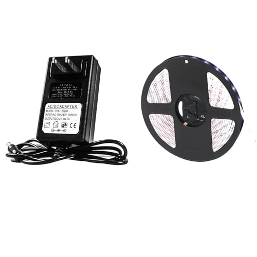 Adaptador 12V 2A y Tira LED 16.4FT Blanco Frío miniatura 1