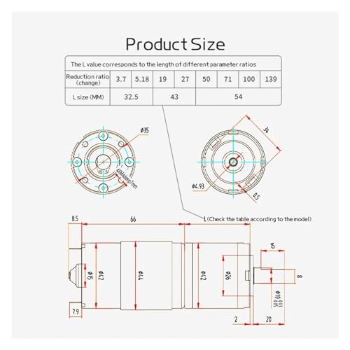 Moteur planétaire 42GP-775 12V motoréducteur couple élevé 220RPM PWM - 2