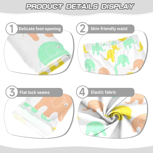 Girls Leggings Size 4T Cartoon Elephant Soft Stretchy Pants Breathable Girl Clothes for School Dance3