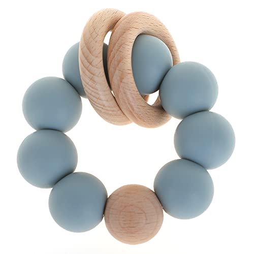 Image of Silicone Baby Teether, Food Grade Silicone & Beech Baby Teething Toy, BPA Free (Ether)