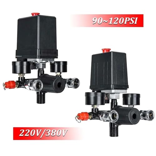 Compresor de aire con colector de 4 puertos para regular la presión de forma segura 4