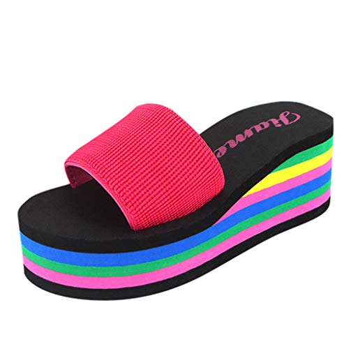 Damen Badelatschen Pantoffeln Plateauschuhe Plattform Badeschuhe...