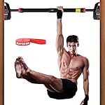 HAPBEAR Pull Up Bar for Doorway, Strength Training Chin up Bar without Screws, Adjustable Width Locking Mechanism Pullup Bar with Non-slip, Doorway Pull Up Bar for Home Gym Upper Body Workout