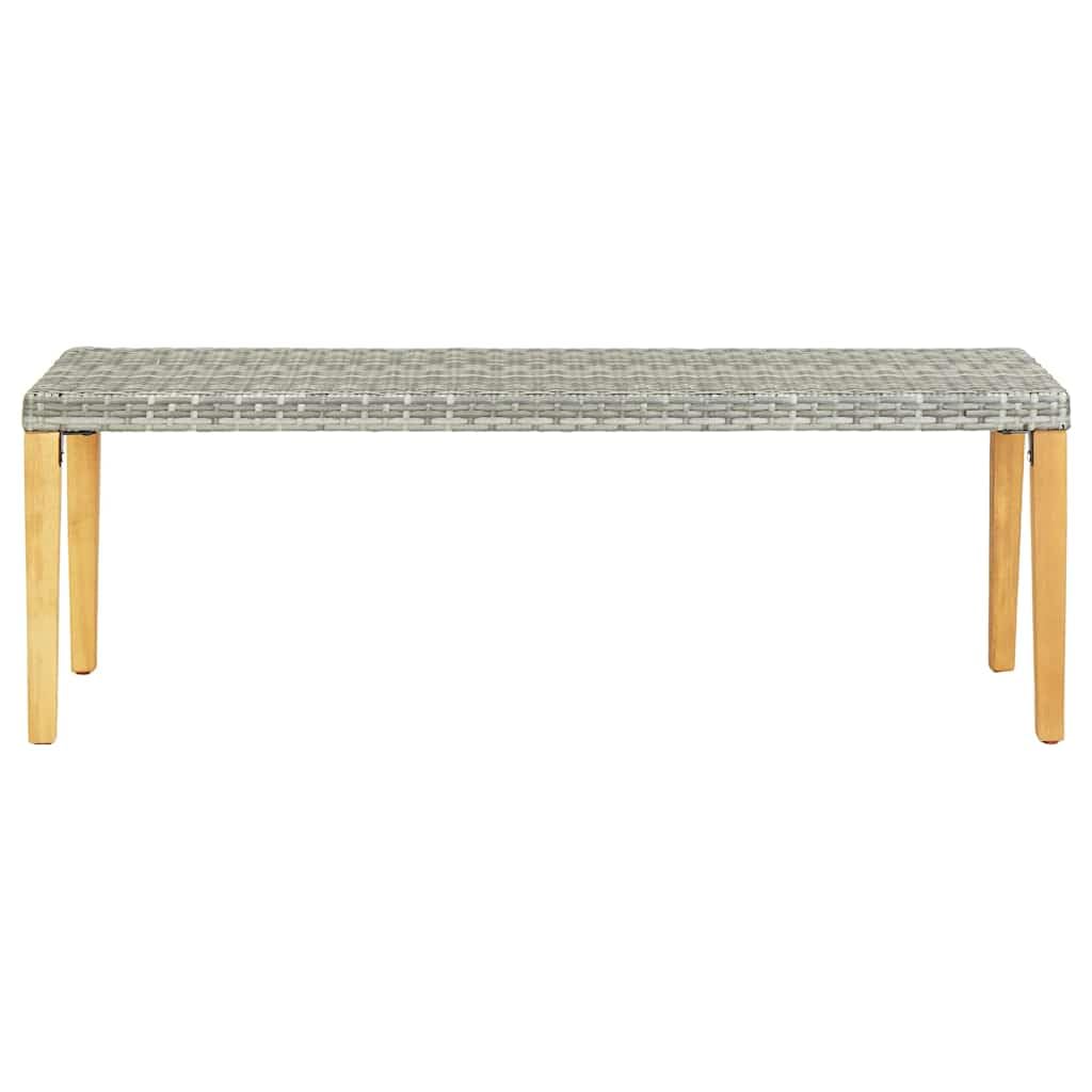 Ławka ogrodowa 80 cm polirattanowa szara