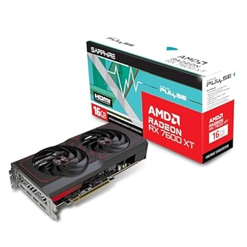 Sapphire Placa gráfica para jogos AMD Radeon RX 7600 XT 11339-04-20G Pulse com 16GB GDDR6, AMD RDNA 3