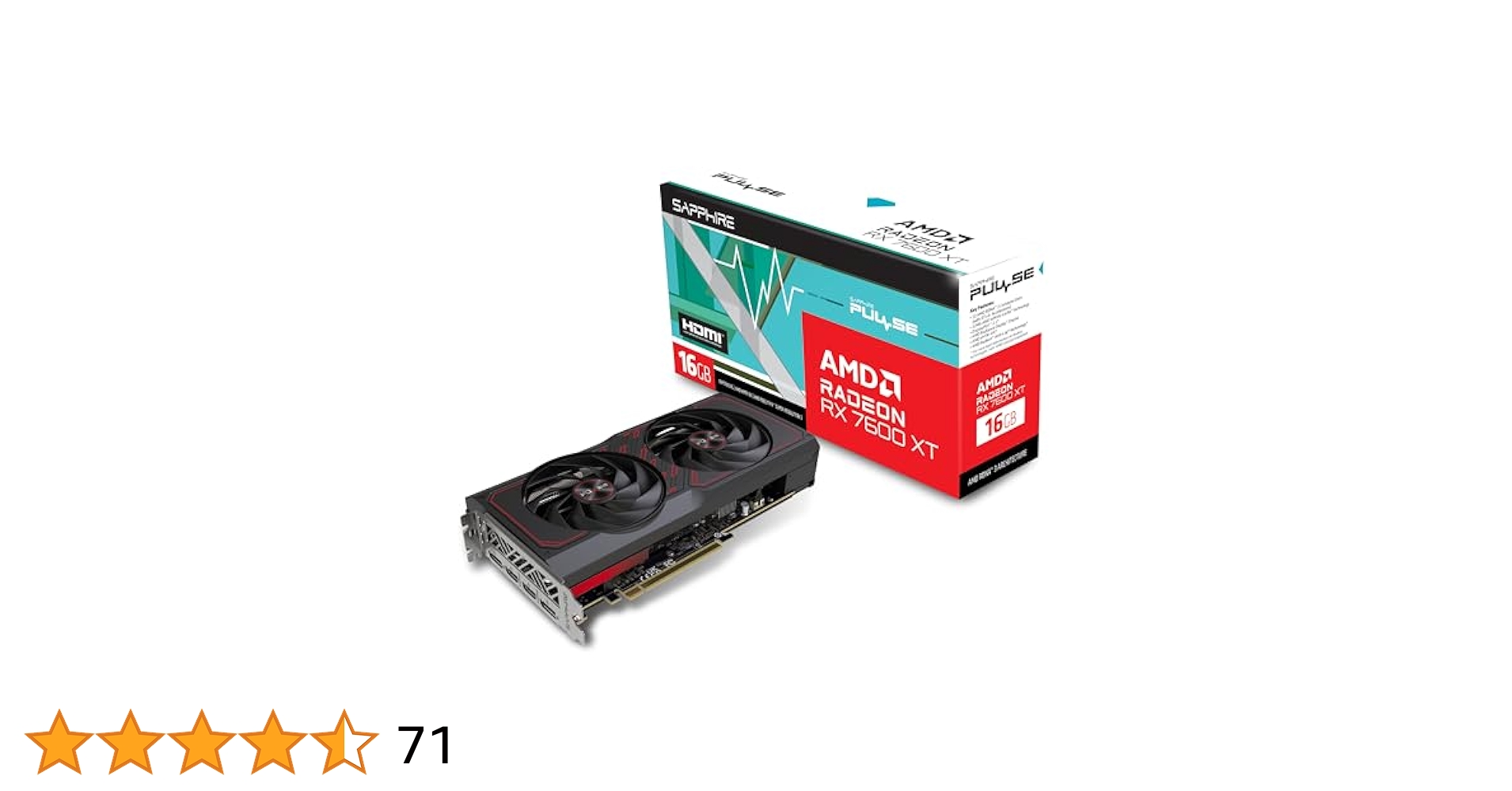 グラフィックボード・グラボ・ビデオカード sapphire RADEON RX7600XT 16GB PULSE SAPPHIRE、「Radeon RX 7600 XT」を搭載したビデオカード - 価格.com