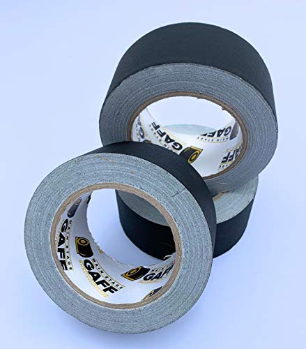 Gaffers Tape - 3 Pack of 2 inch x 30 Yard Roll - Black - Main Stage Gaff Tape - Easy to Tear, Matte Non-Reflective Finish
