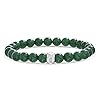 Steve-Madden-Oxidized-Stainless-Steel-Beaded-Stretch-Bracelet-For-Men Steve Madden Oxidized Stainless Steel Green Beaded Stretch Bracelet For Men (Green)
