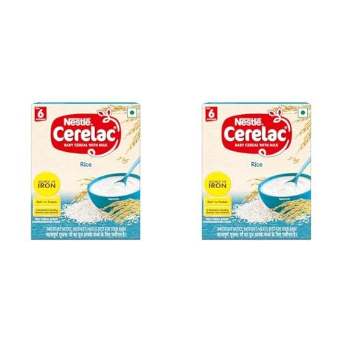 Image of CERELAC Nestle Baby Cereal with Milk, Rice,Stage 1, From 6 to 24 Months, Source of Iron & Protein, 300g (Pack of 2)