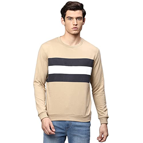 Image of Dennis Lingo Men's Poly-Cotton Sweatshirt with Crew Neck - Regular Fit Full Sleeves, Casual Winterwear for Men