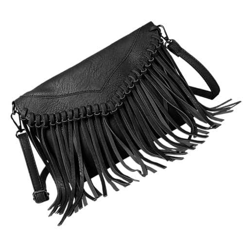 Paquet bandoulière à pompon Tofficu élégant en PU et polyester pour femme
