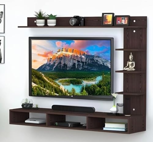Image of 24 to 48 inch C Style Tv Cabinet Unit Set Elegant Home decore Style Wall Stand Home Decor Wall Shelf Wooden Racks Wall Decor for Living Room | Dining Room | Outdoor | Kid's Room